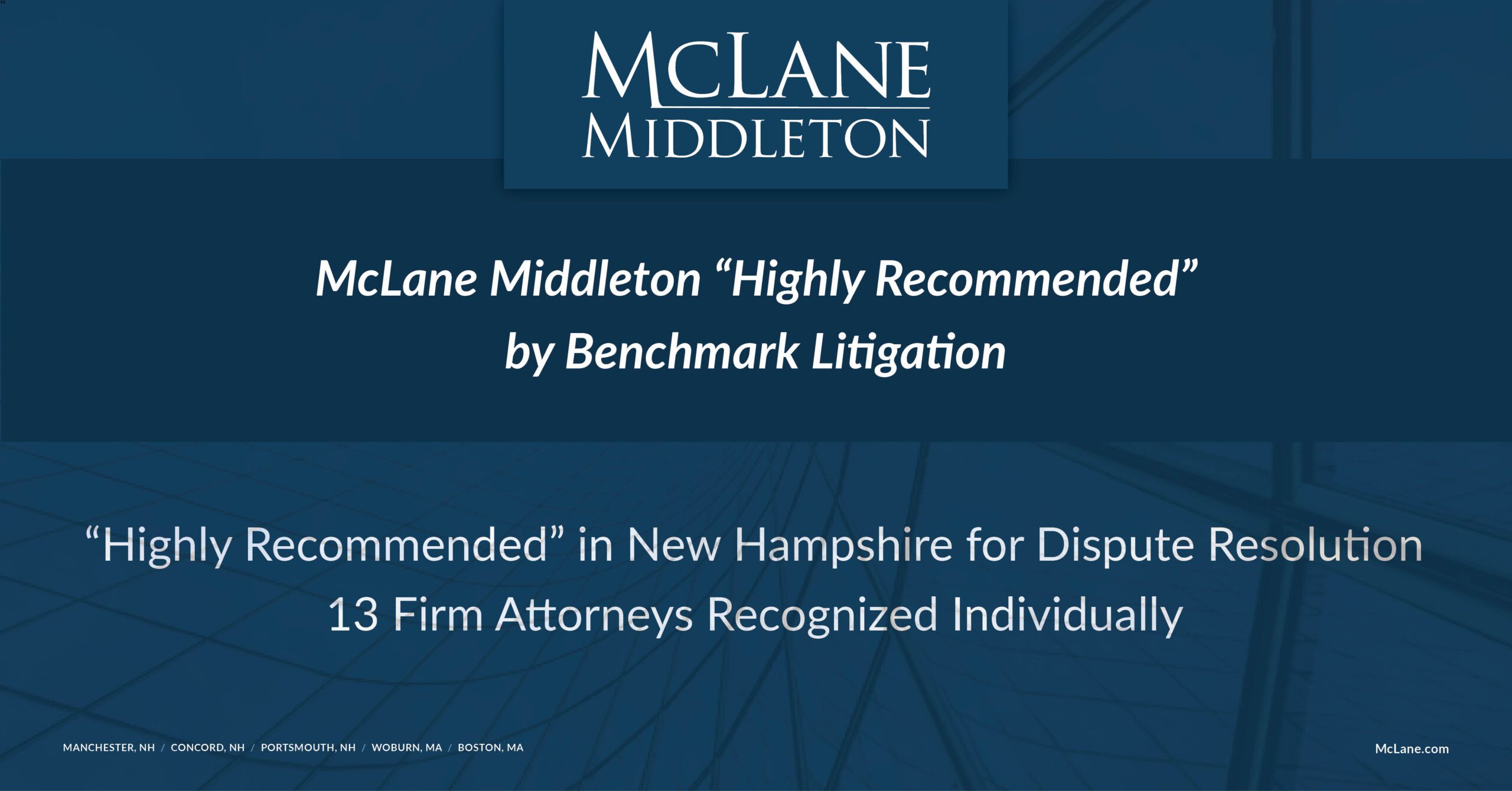 McLane Middleton Highly Recommended in 2026 Benchmark Litigation ...