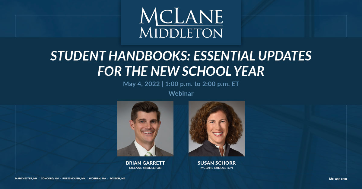 Student Handbooks: Essential Updates for the New School Year - McLane ...